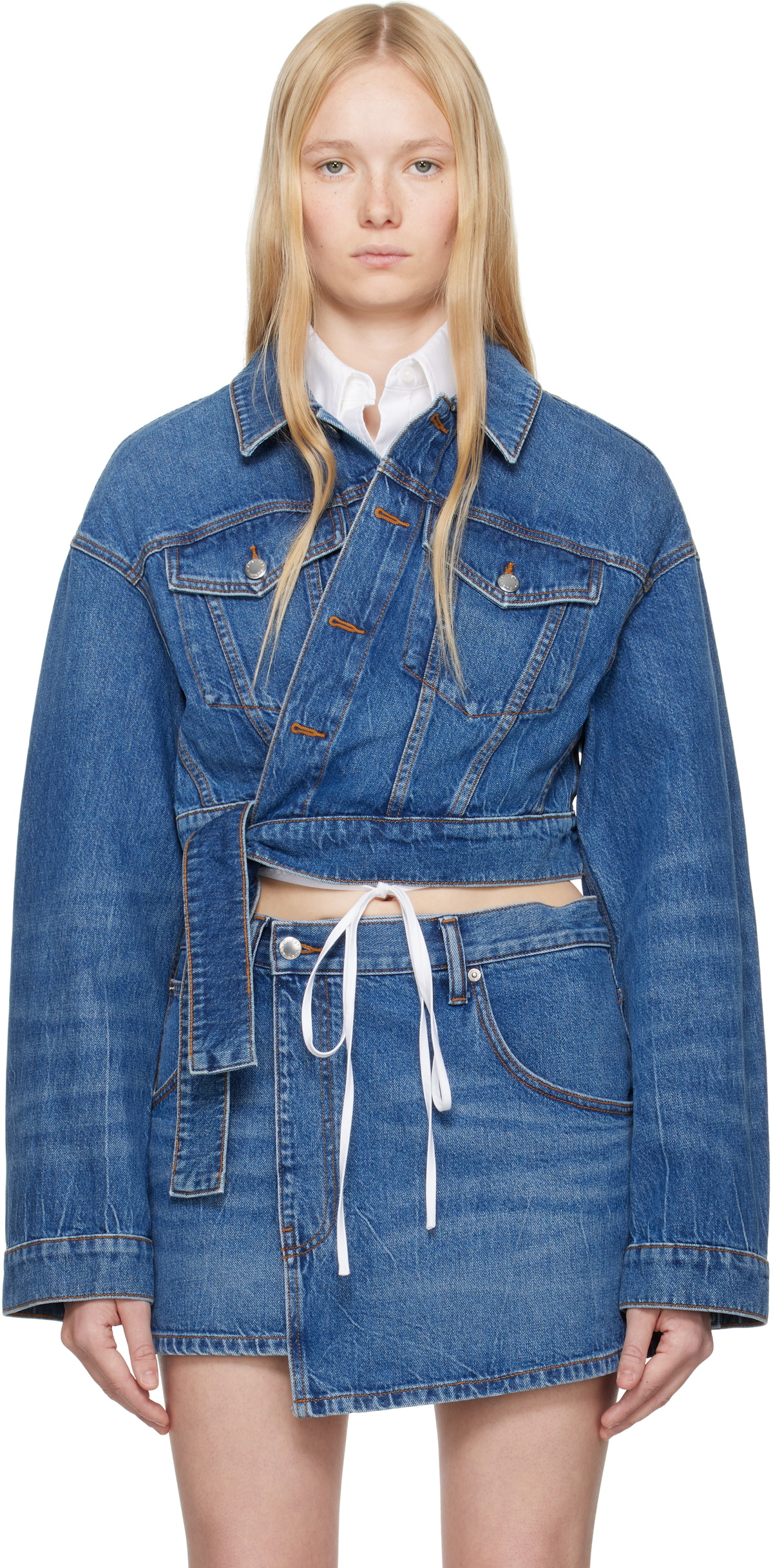 Alexander Wang Blue Denim Jacket Shorts Alexander Wang Alexander Wang Blue Denim Jacket Shorts Alexander Wang