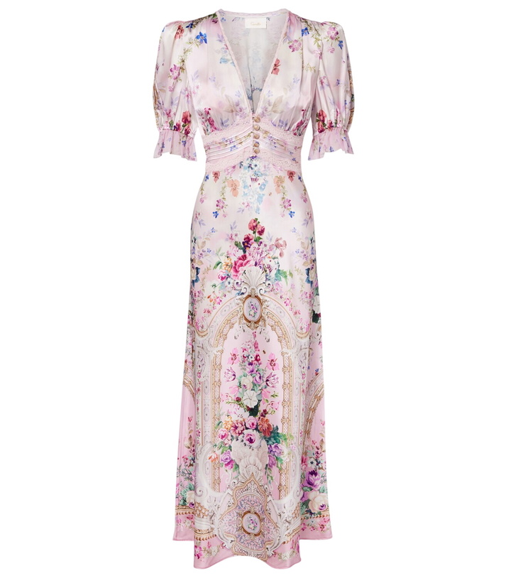 Photo: Camilla Lace-trimmed printed silk midi dress