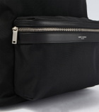 Saint Laurent City leather-trimmed canvas backpack