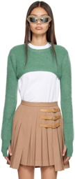 Wooyoungmi Green Cropped Sweater