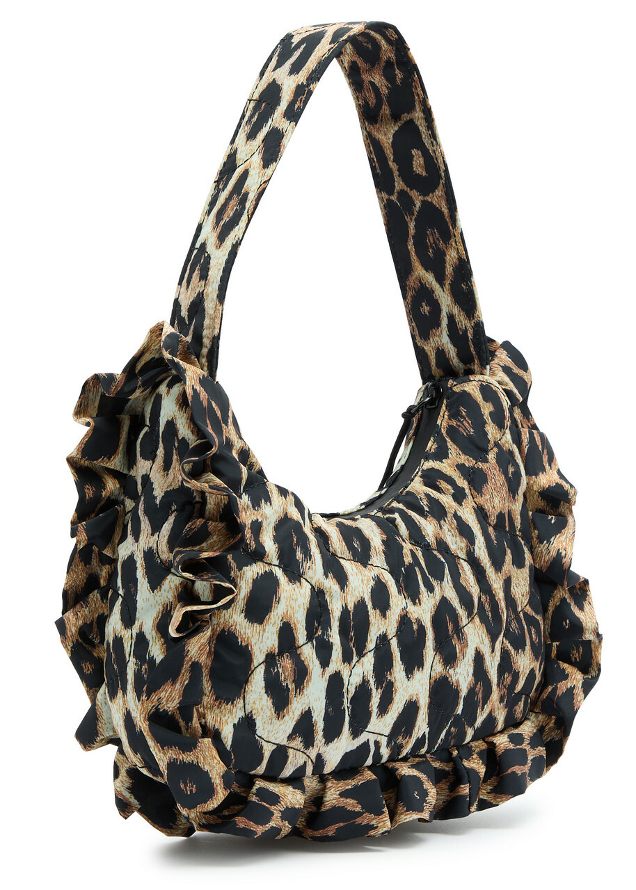 Damson Madder 90's Frill Leopard-print Shell Shoulder bag - One Size