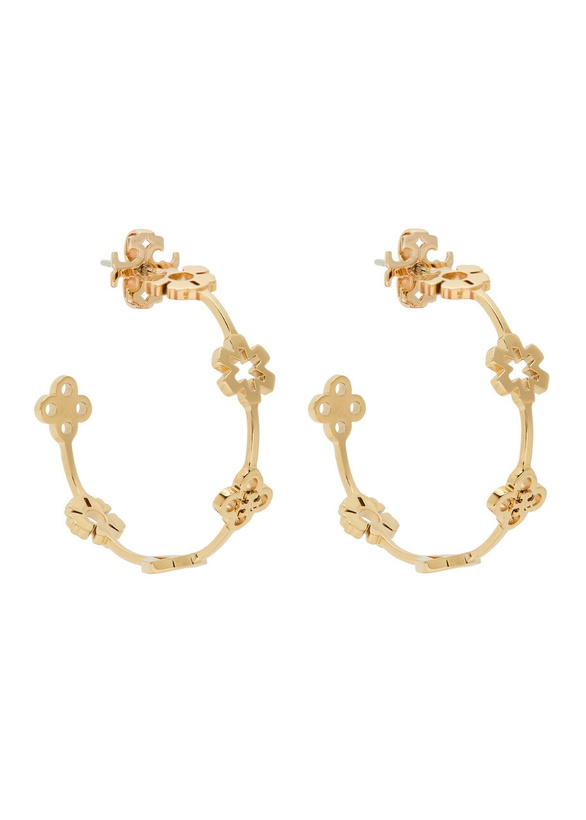 Photo: Tory Burch Forget Me Not Hoop Earrings - Gold - One Size