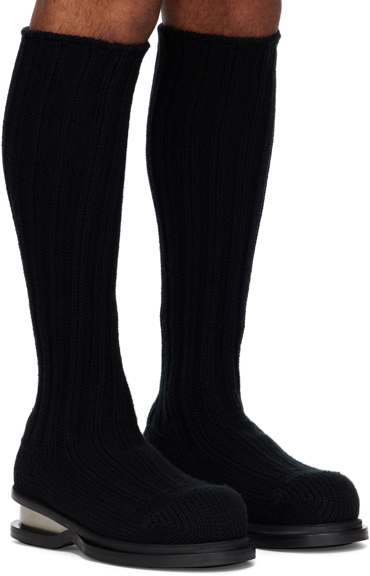 EGONlab Black Knit Tall Boots