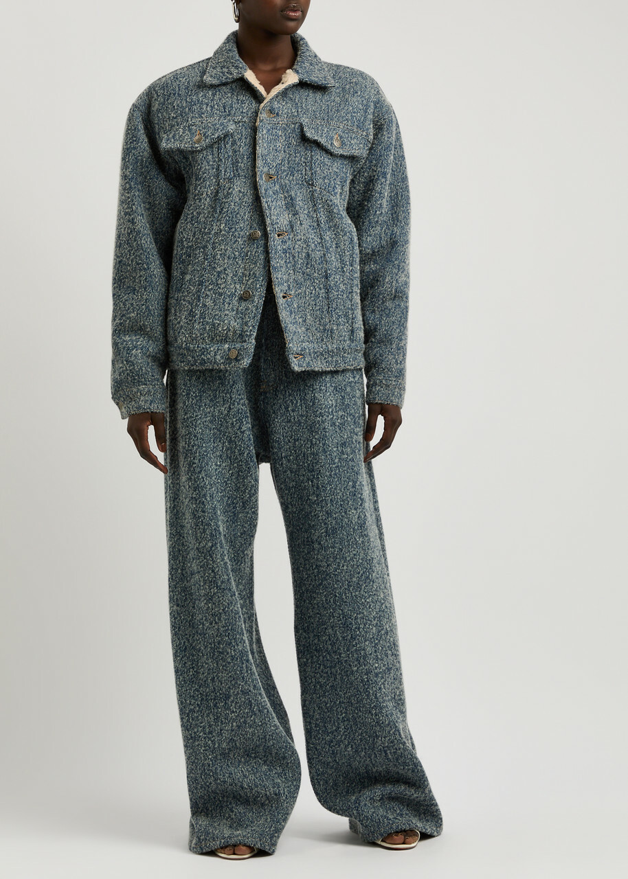 Giuseppe DI Morabito Bouclé Denim Jacket Blue