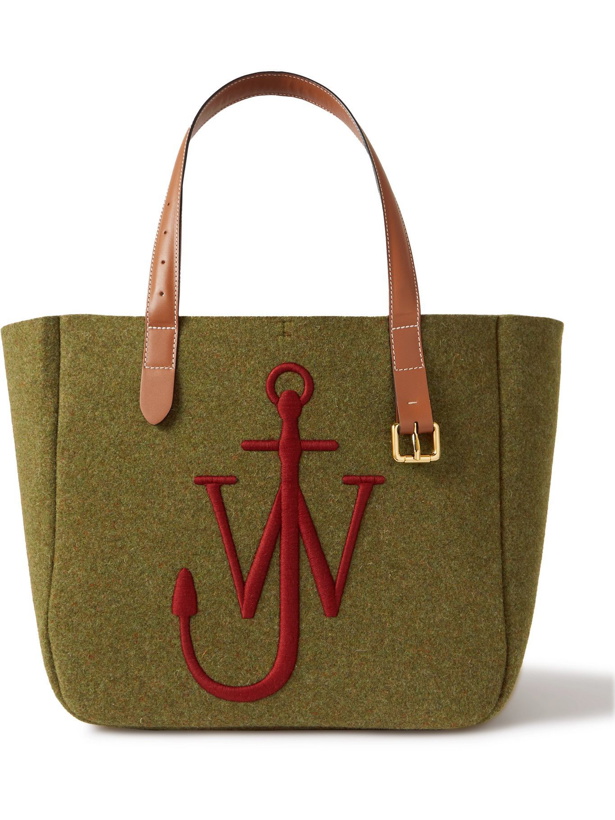 Photo: JW Anderson - Logo-Embroidered Leather-Trimmed Felt Tote Bag