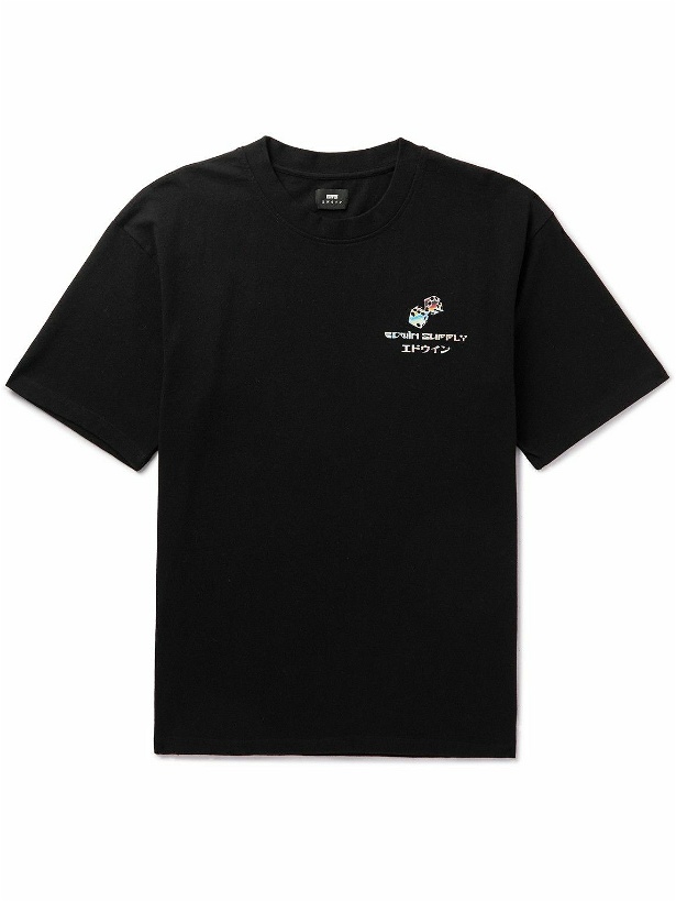 Photo: EDWIN - Altered Holidays Printed Cotton-Jersey T-Shirt - Black
