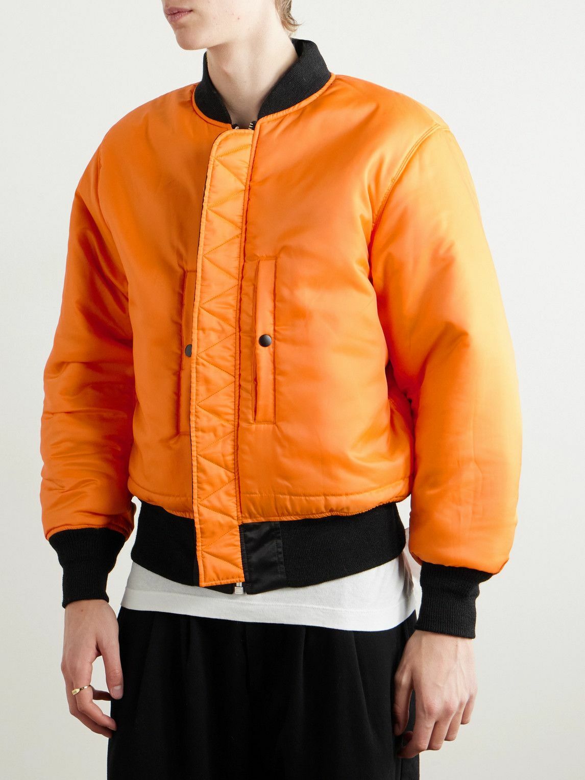Wacko Maria - MA-1 Faux Fur-Trimmed Padded Shell Bomber Jacket
