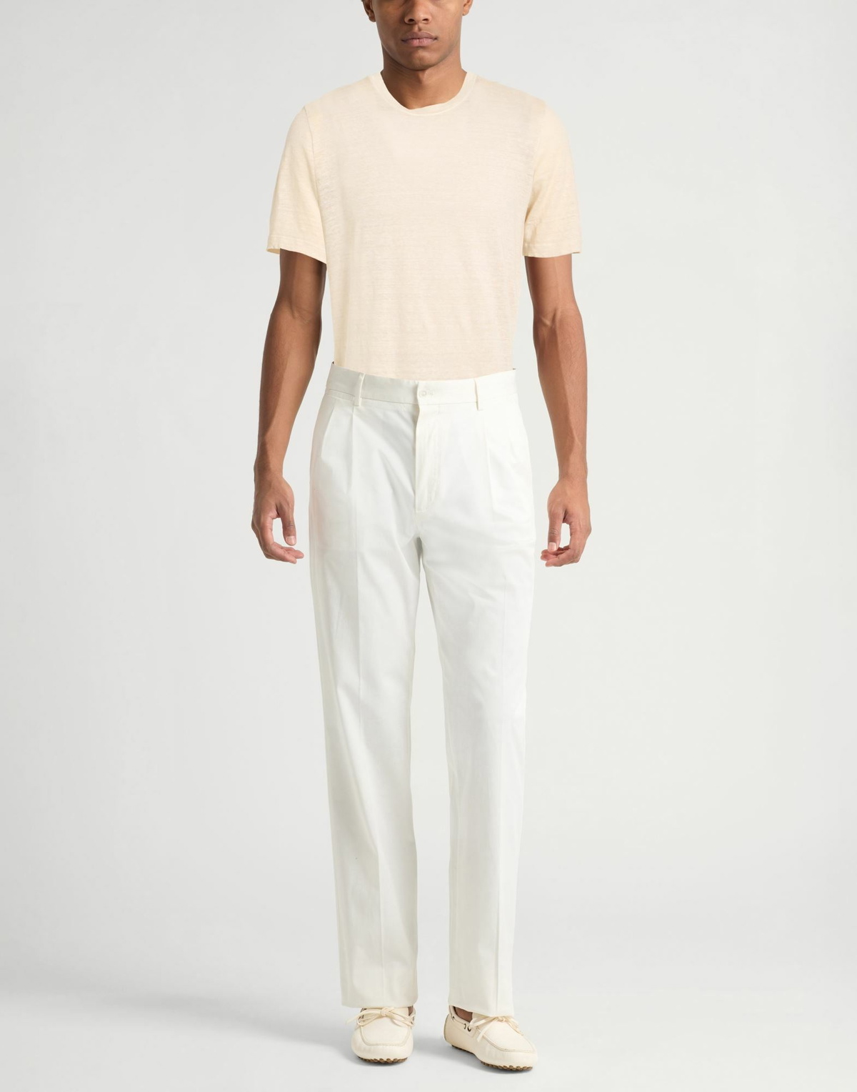 120% Lino Mens T-shirt in Beige