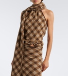 Aya Muse Kae scarf-detail plaid halterneck top
