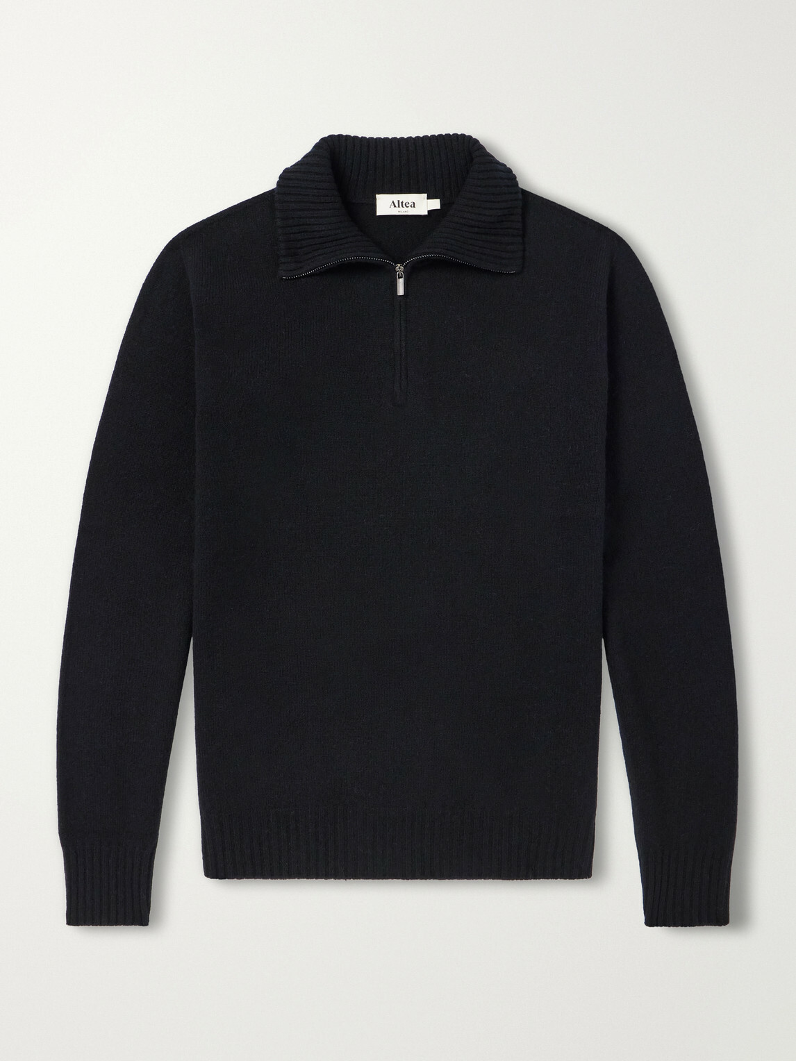Altea - Half-Zip Virgin Wool Sweater - Black