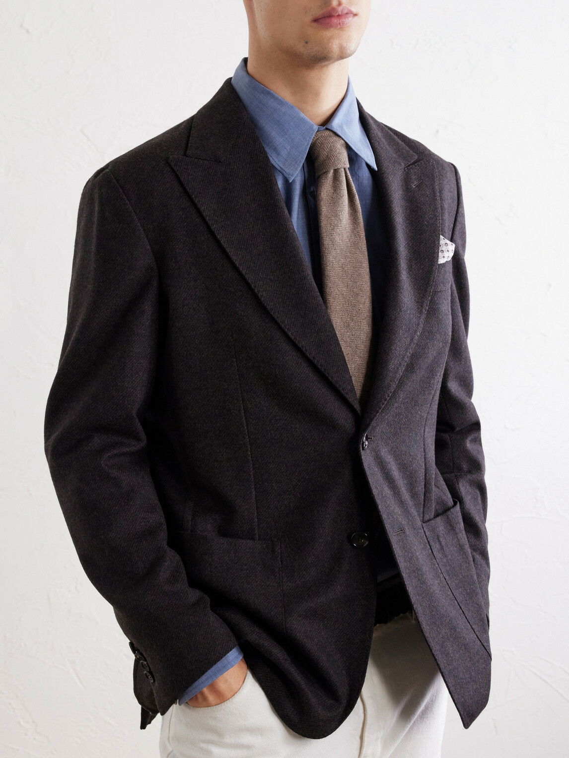De Petrillo - Faro Wool and Cashmere-Blend Blazer - Blue
