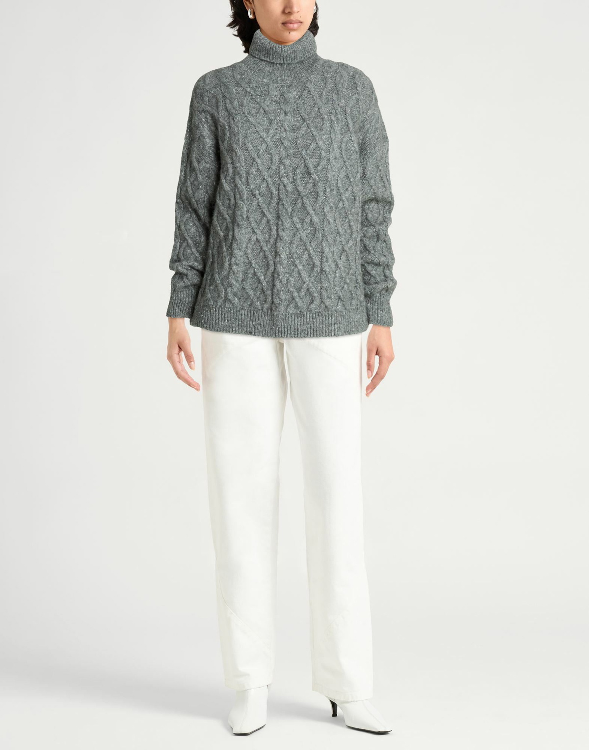 Peserico Womens Turtleneck in Grey