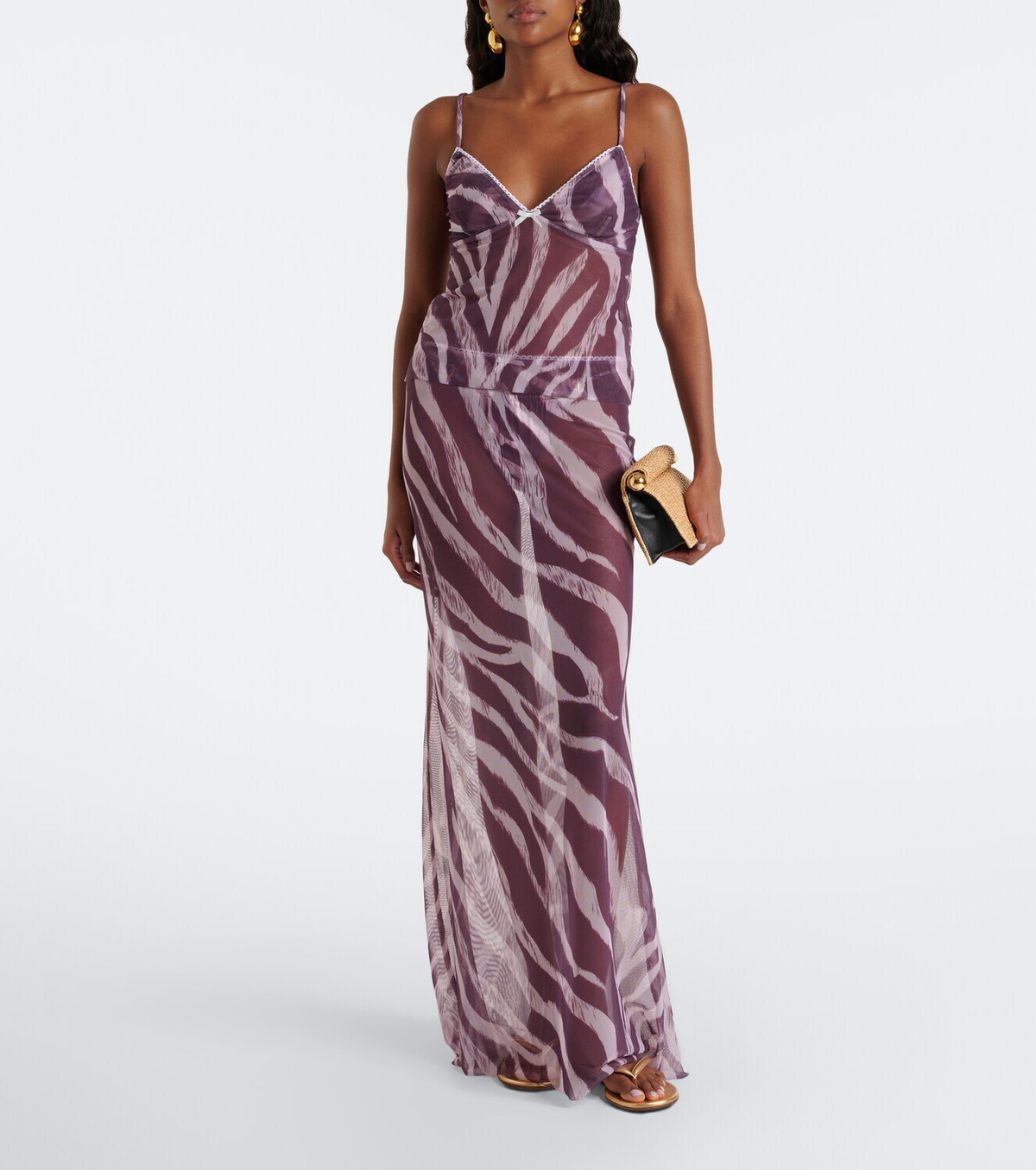 Bananhot Solay printed sheer maxi skirt