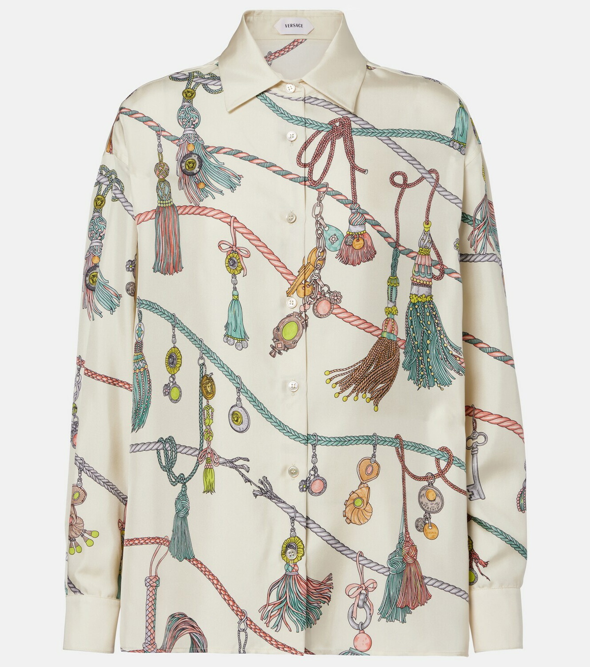 Versace Printed silk twill shirt