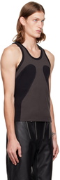 Dion Lee Gray Rib Shift Tank Top