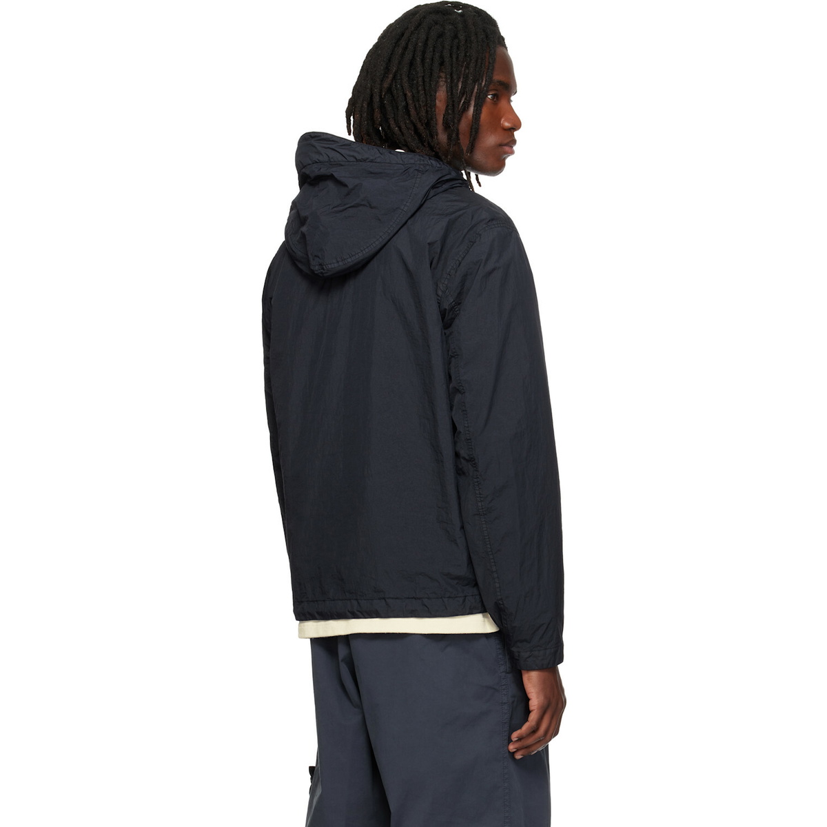Stone Island Navy 4100001 Crinkle Reps NY Jacket