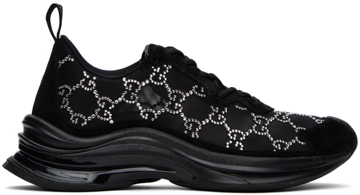 Photo: Gucci Black GG Crystal Sneakers