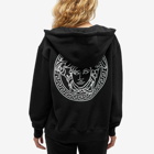 Versace Women's Logo Print Zip Hoody in Black/White