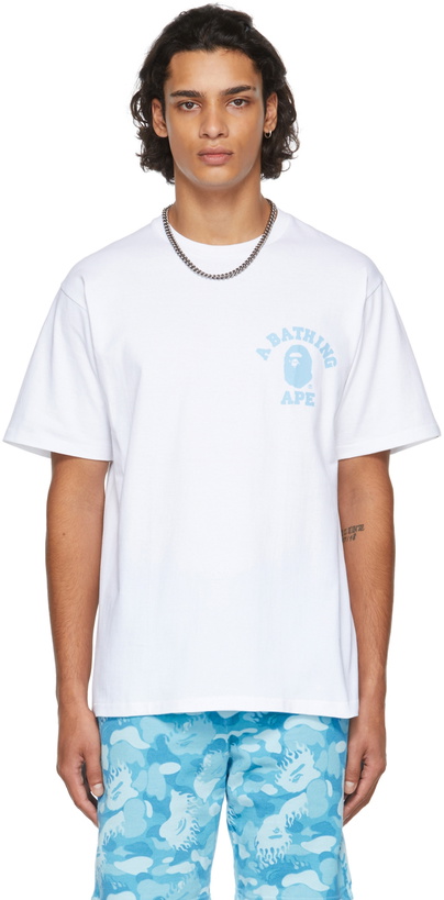 Photo: BAPE White & Blue ABC College Arts T-Shirt