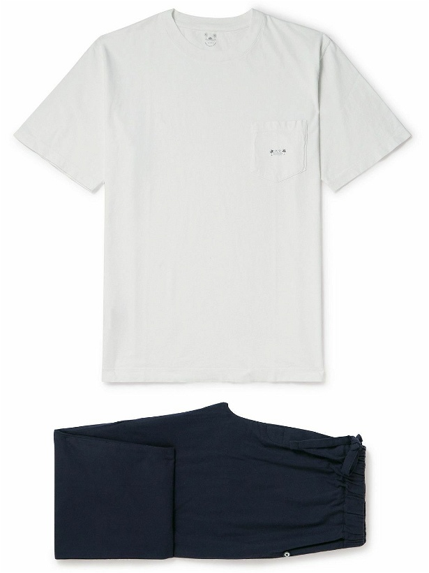 Photo: Desmond & Dempsey - Logo-Print Cotton-Jersey Pyjama Set - White