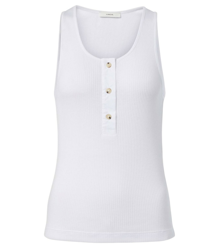 Photo: Vince Mixed Media cotton tank top