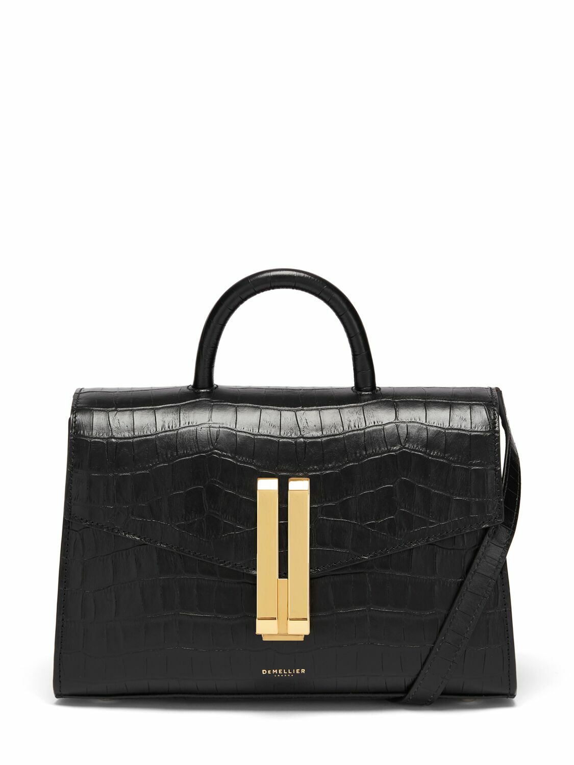 DEMELLIER Midi Montreal Croc Embossed Leather Bag DeMellier