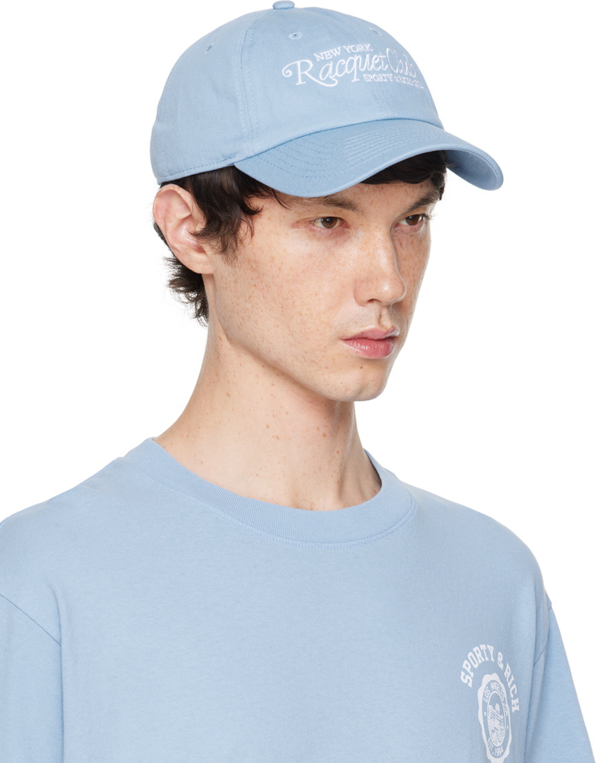Sporty&Rich｜ (94 Racquet Club Embroidered Hat - Sky Blu Sporty & Rich Blue 94 Racquet Club Cap Sporty & Rich