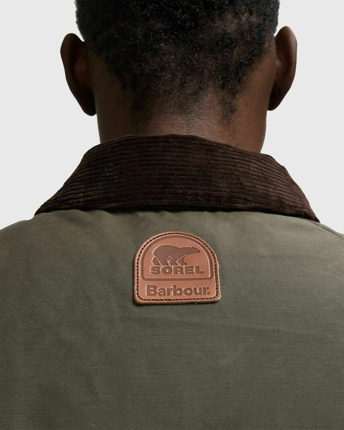 SOREL X Barbour OS Transport Wax Puffer Green Mens Down & Puffer Jacket