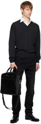 TOM FORD Black Grain Leather Slim Briefcase