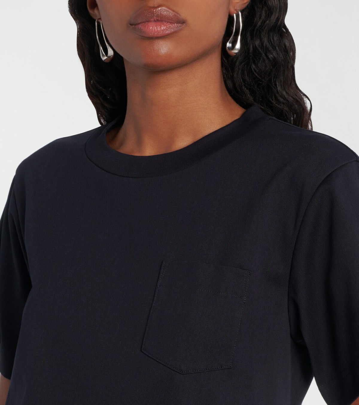 Sacai Striped cotton minidress