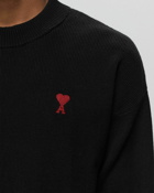 Ami Paris Red Adc Crewneck Sweater Black - Mens - Pullovers