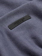 FEAR OF GOD ESSENTIALS - Logo-Print Appliquéd Cotton-Blend Jersey Hoodie - Blue