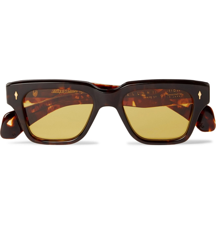 Photo: Jacques Marie Mage - Fellini Square-Frame Tortoiseshell Acetate Sunglasses - Brown