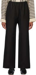 Totême Black Stretch Linen Lounge Pants