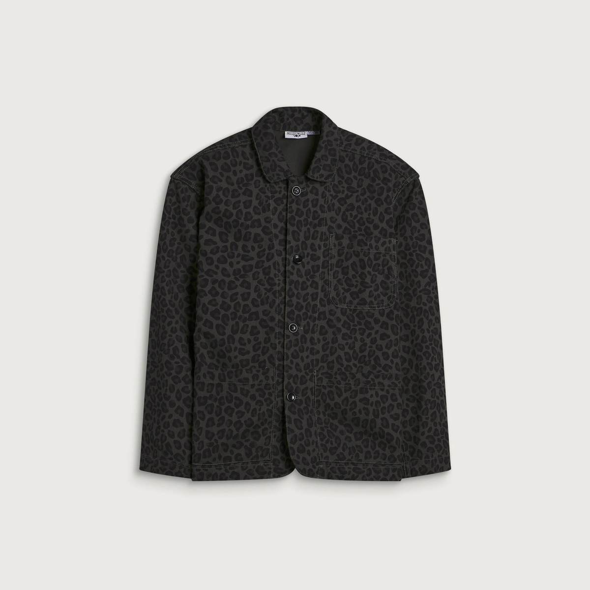 Service Works Men's Patterned Easy Chef Shirt in Black Leopard