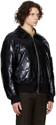 System Black Detachable Faux-Leather Jacket