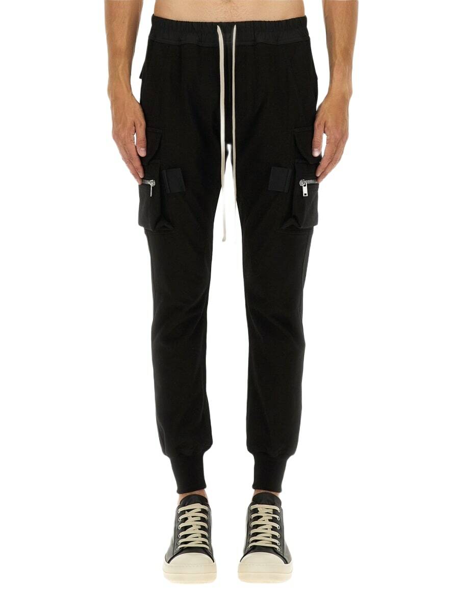 Rick Owens Black Drawstring Slim Astaires Cropped Trousers