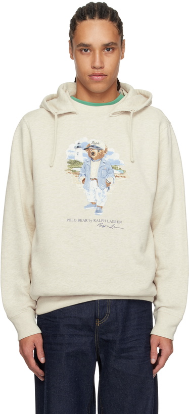 Photo: Polo Ralph Lauren Biege Polo Bear Slub Fleece Hoodie