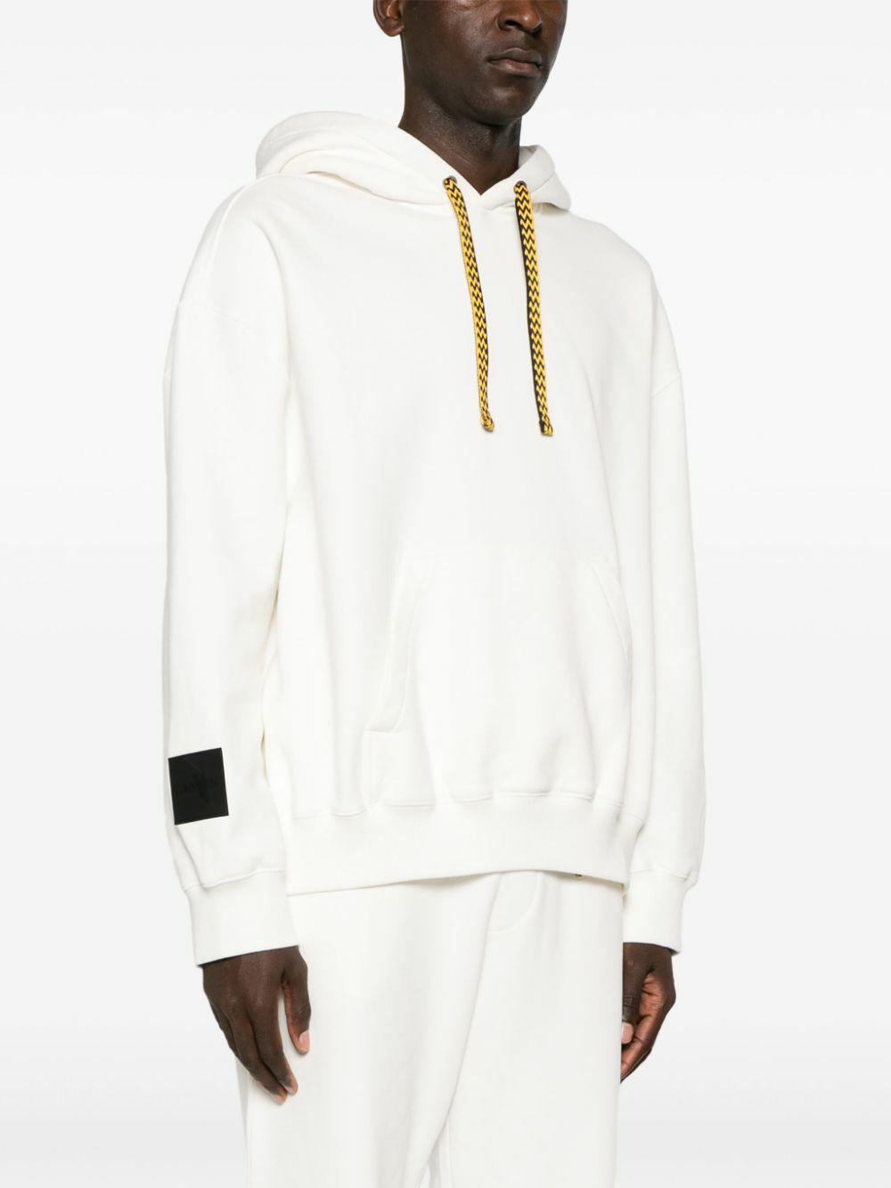 Lanvin White Logo-Embroidered Cotton Hoodie