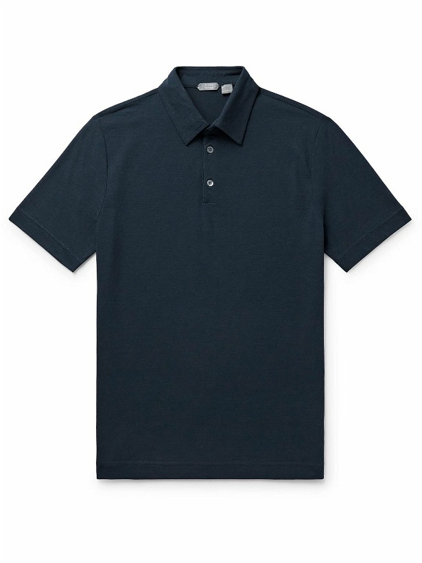 Photo: Incotex - Slim-Fit IceCotton-Jersey Polo Shirt - Blue