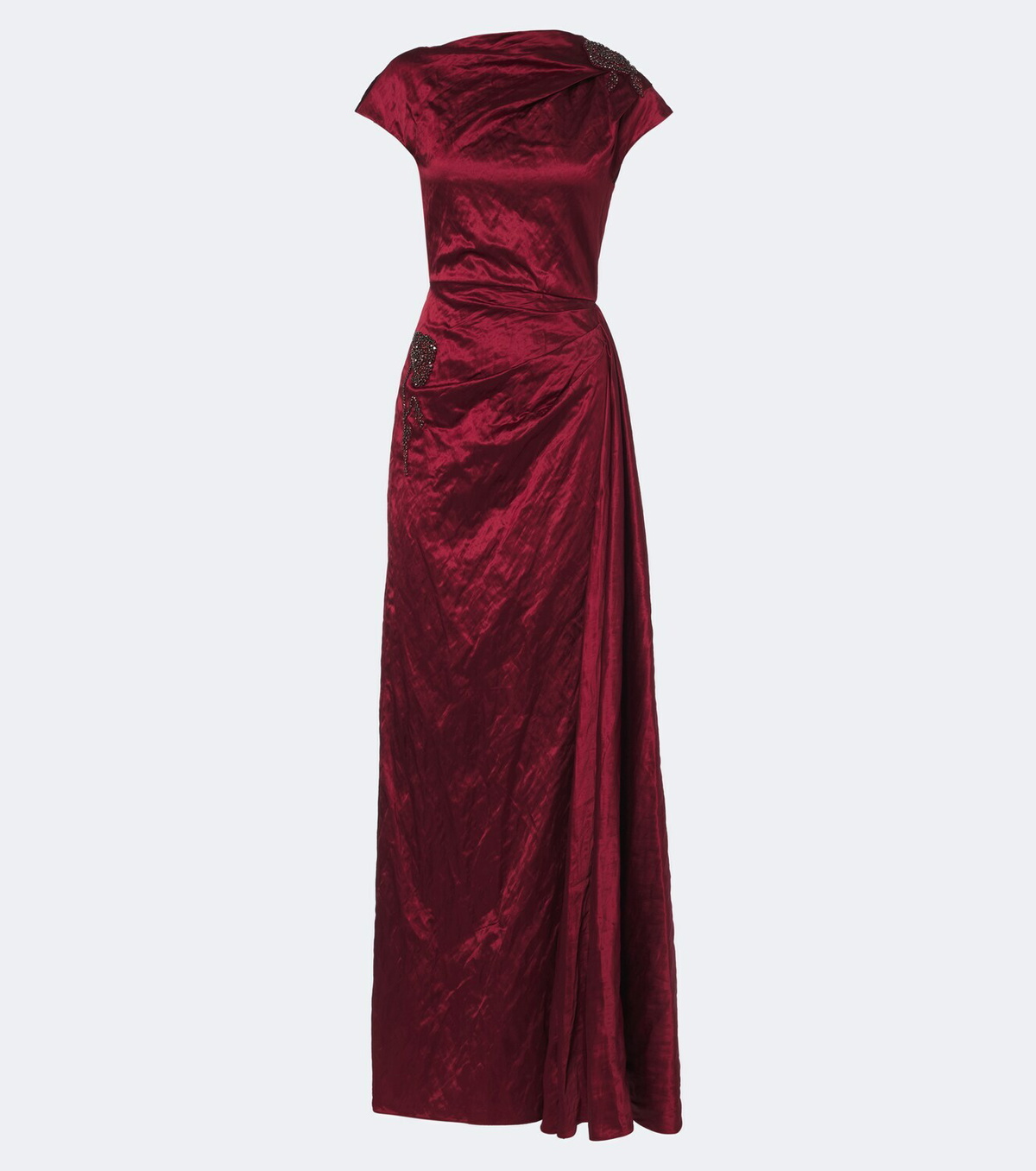 Erdem Draped embellished satin gown