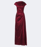 Erdem Draped embellished satin gown