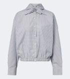 Prada Bow-detail checked cotton blouse