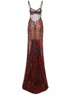 DOLCE & GABBANA - Cherry Printed Silk Chiffon Gown