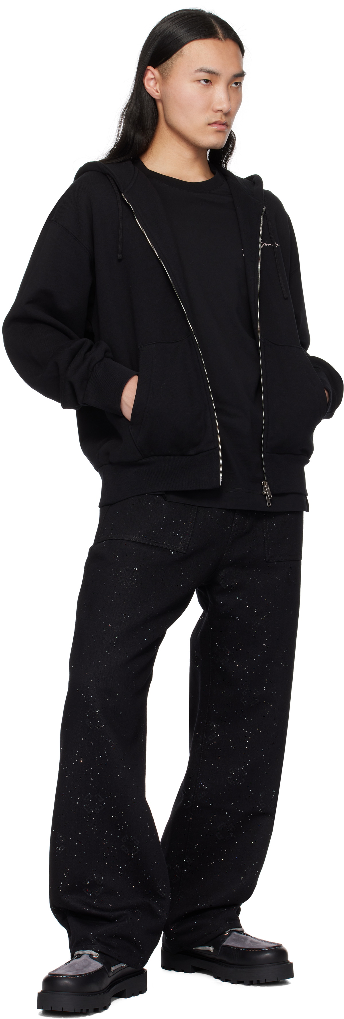 Givenchy Black Hubert Objects Print Zipped Hoodie Givenchy