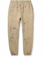 HAYDENSHAPES - Volume Tapered Tie-Dyed Cotton-Jersey Sweatpants - Brown