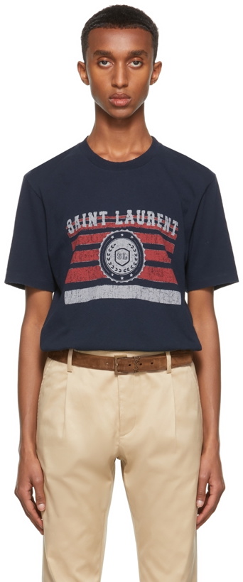 Photo: Saint Laurent Navy League T-Shirt