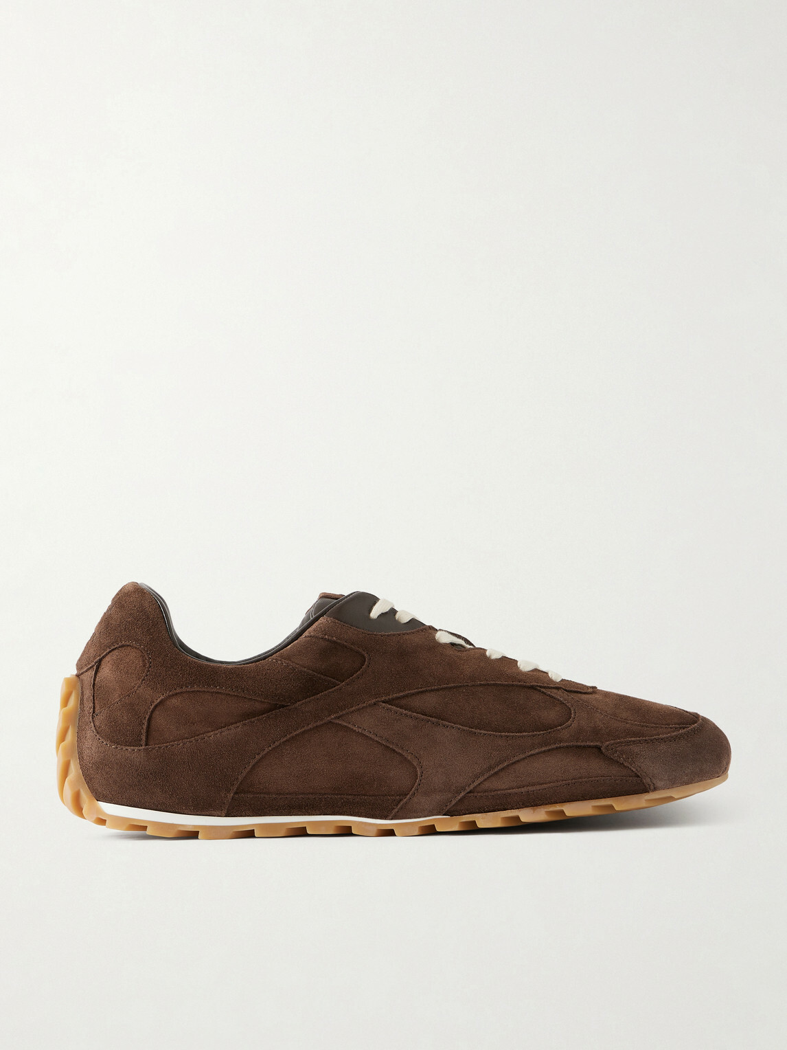 Bottega Veneta - Orbit Flash Leather-Trimmed Suede Sneakers - Brown