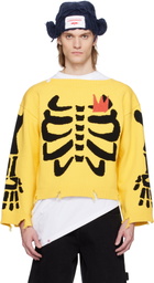 Charles Jeffrey LOVERBOY Yellow Graphic Slash Sweater