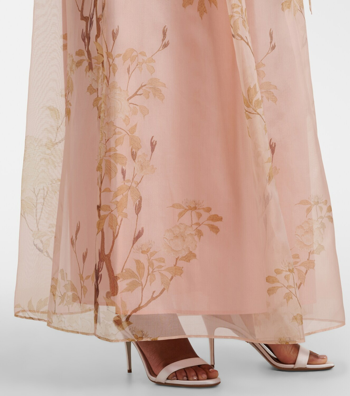 Max Mara Elegante Dominio floral silk organza bustier gown